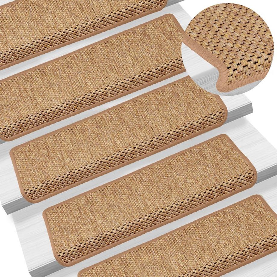 VidaXL Tapis d'escalier autocollants 15 pcs tissu  