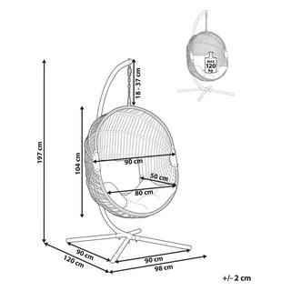 Beliani Hängesessel mit Gestell aus PE Rattan Boho ACRI  