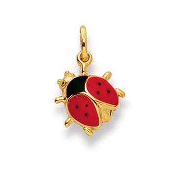 Pendentif scarabée porte-bonheur or jaune 750, 19x12mm