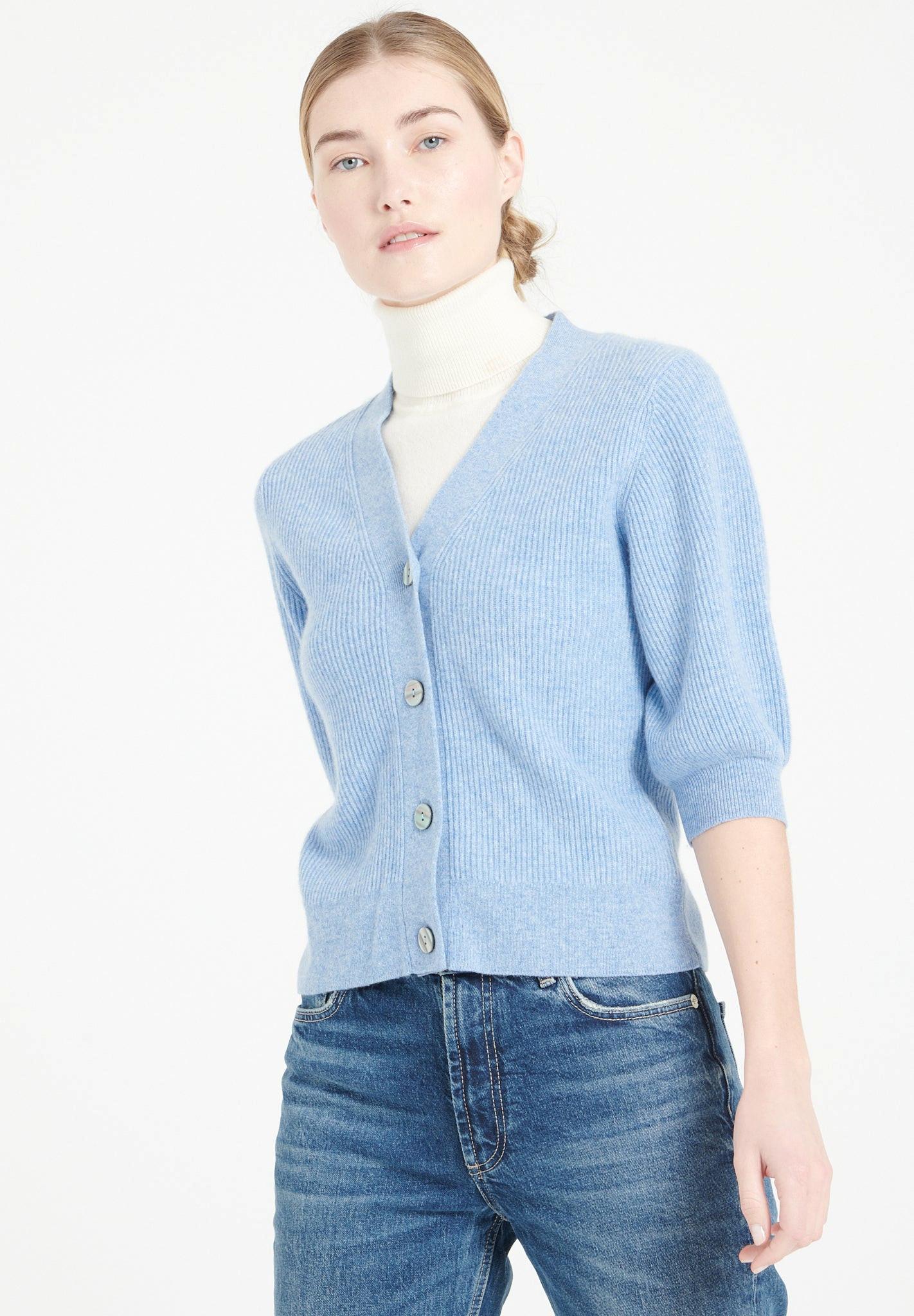 Studio Cashmere8  MIA 13 Cardigan con scollo a V e maniche corte - 100% cashmere 