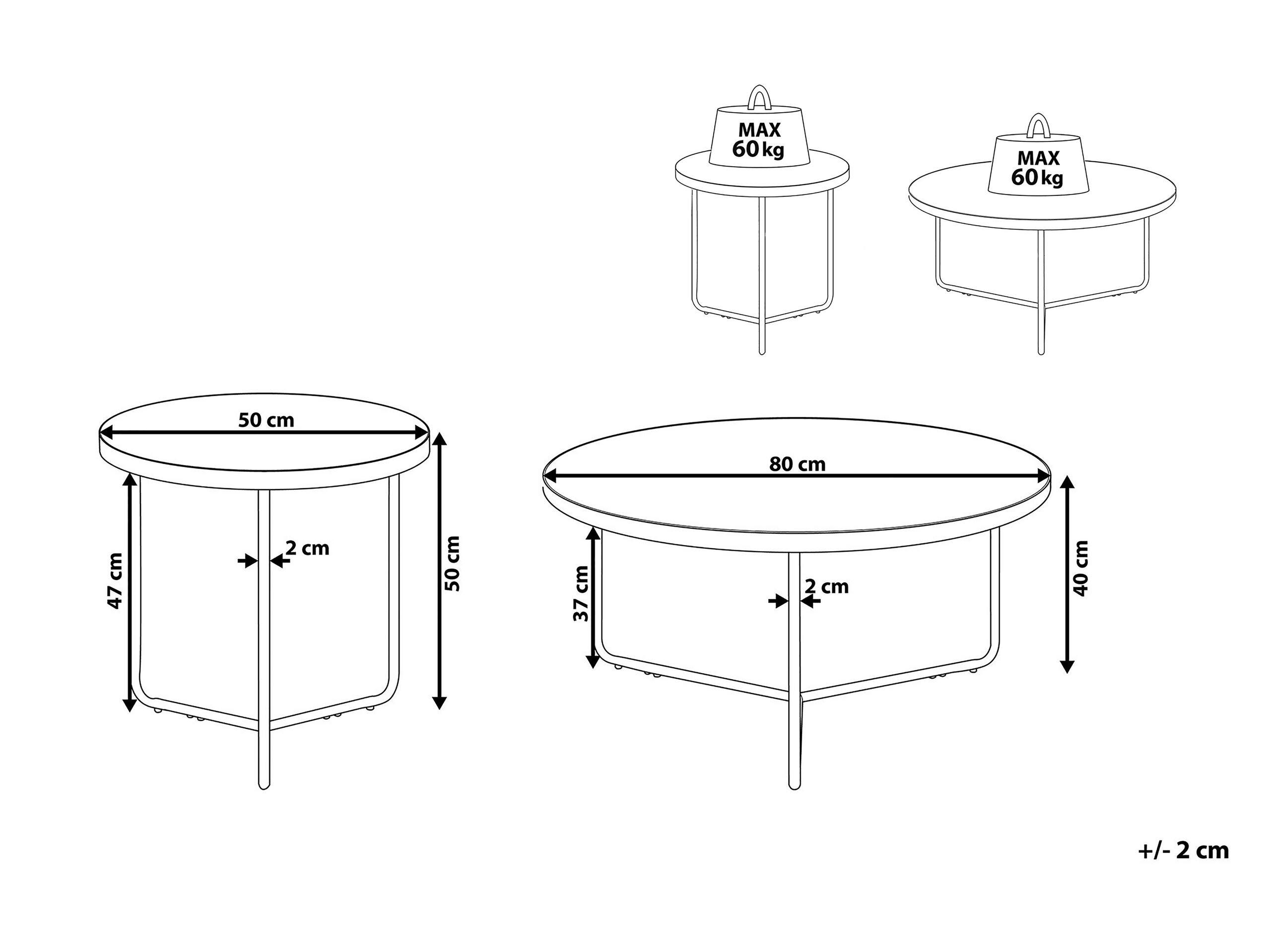 Beliani Ensemble de tables en MDF Moderne MELODY  