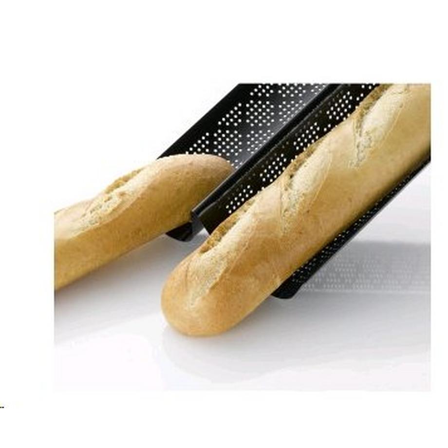 Kaiser  Inspiration - Brotbackform perforiert für 2 Baquettes schwarz 