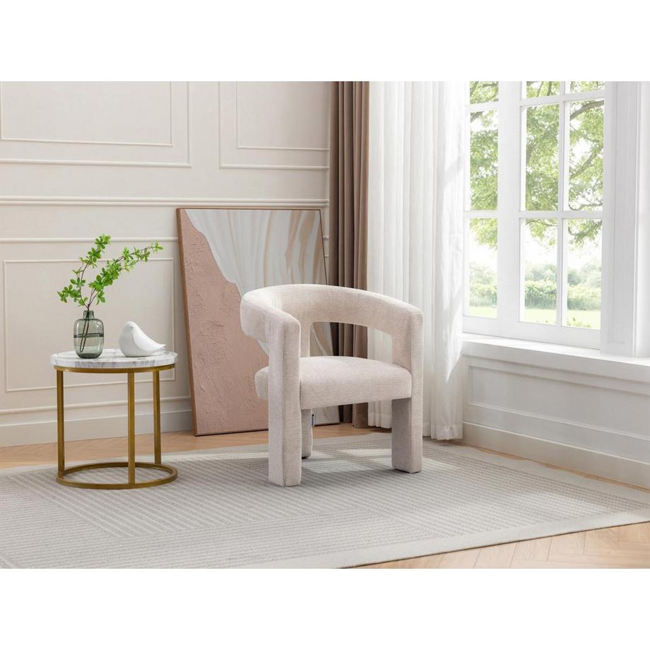 Vente-unique Sessel - Strukturstoff - Beige - FAVINA  