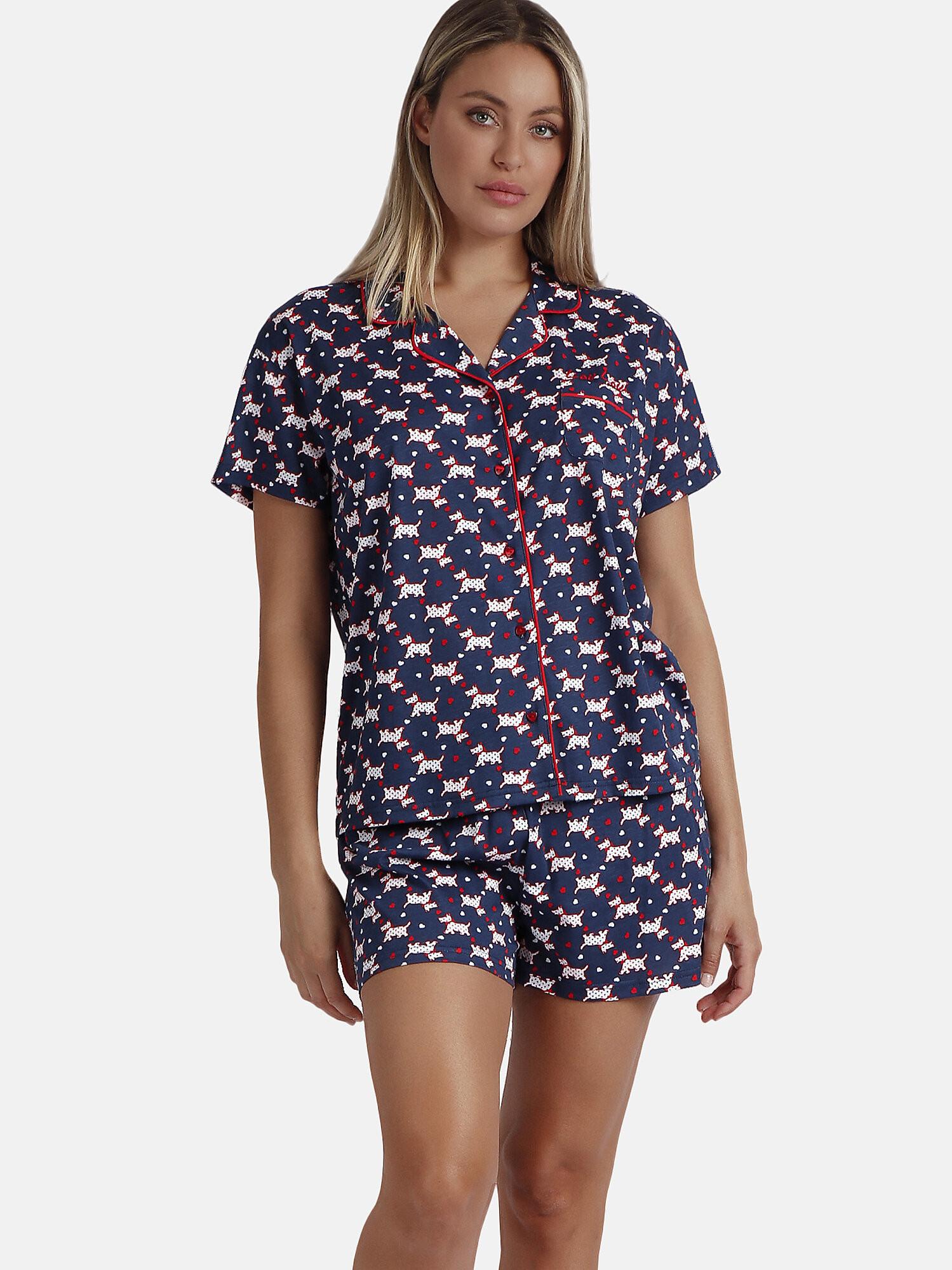 Image of Pyjama Shorts Shirt Loulou Love Me Unisex Königsblau L