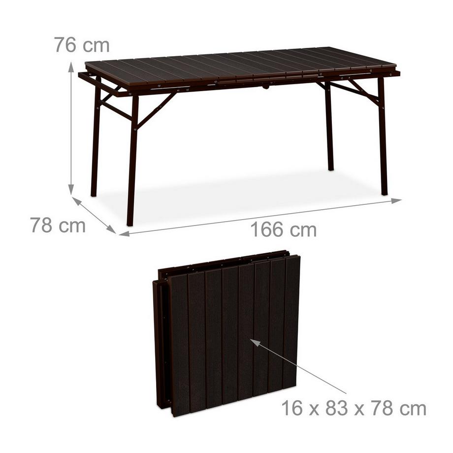 Northix Klappbarer ausziehbarer Gartentisch  