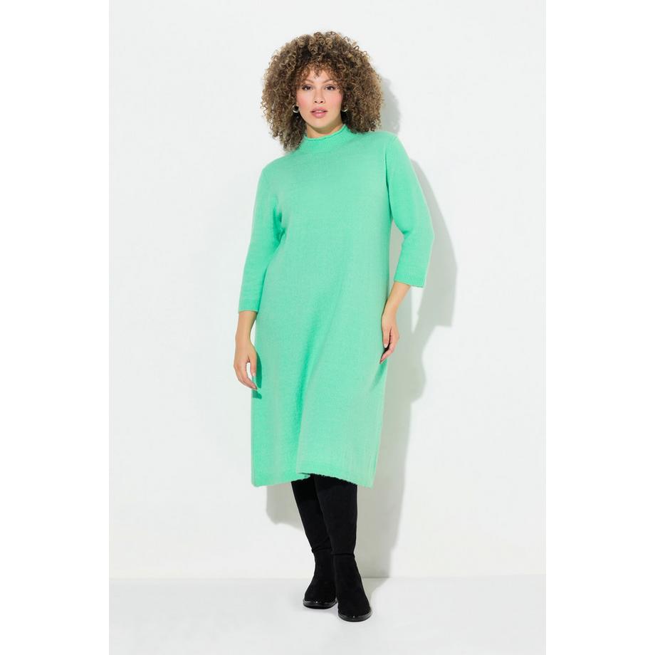 Ulla Popken Strickkleid A-Linie Stehkragen 3/4-Arm  