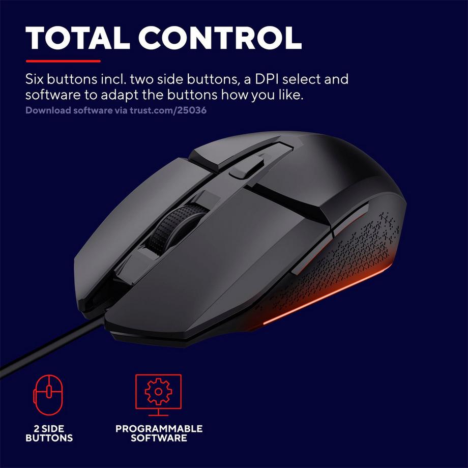 Trust  Mouse da gioco illuminato GXT 109 Felox Nero 