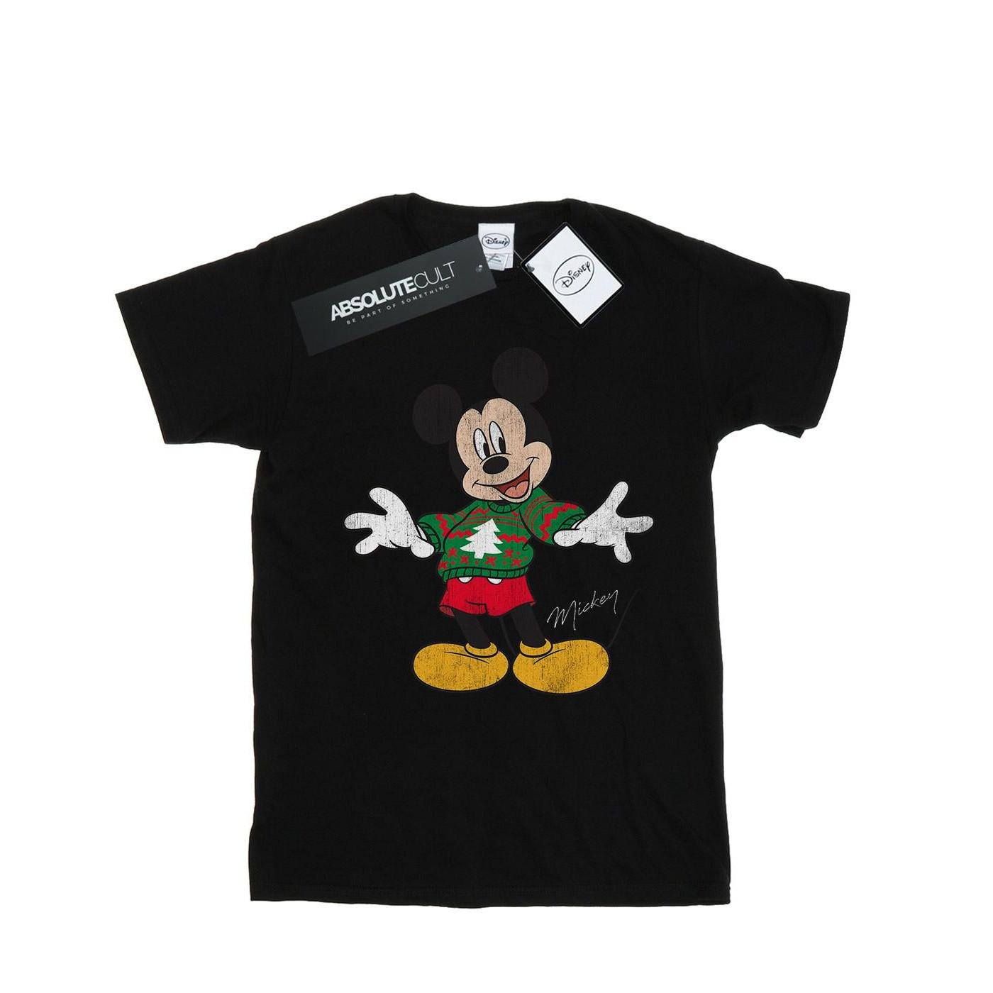Image of Mickey Mouse Christmas Jumper Tshirt Damen Schwarz L