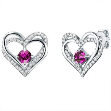 Femme Clous d'oreilles à cristaux Swarovski® Coeur