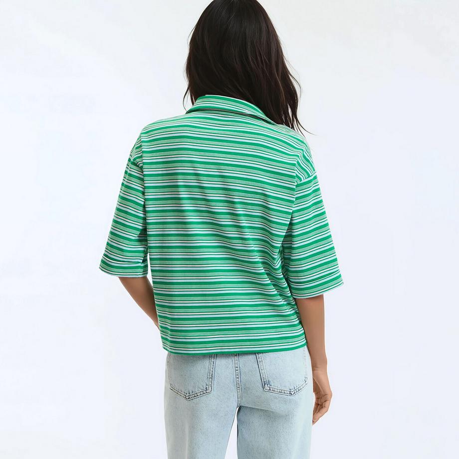 La Redoute Collections Gestreiftes Polokragen T-Shirt  