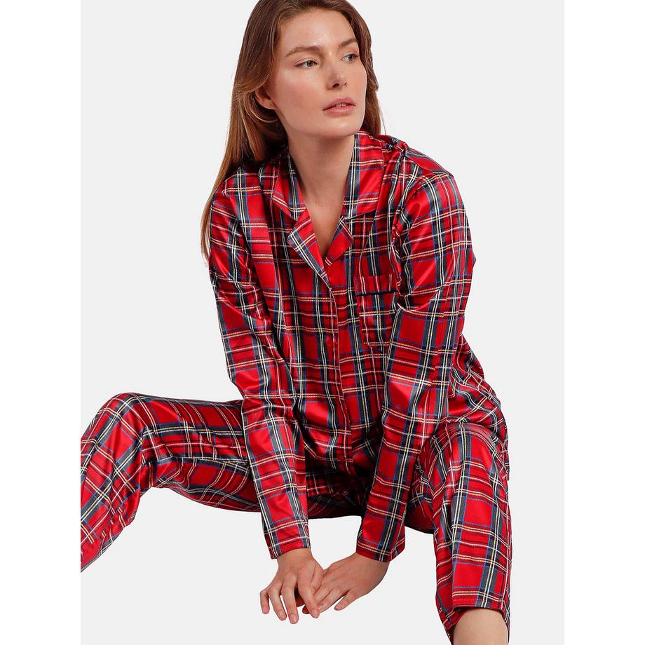 Admas Raso Maniche Lunghe Scottish Fashion Pigiama Set  