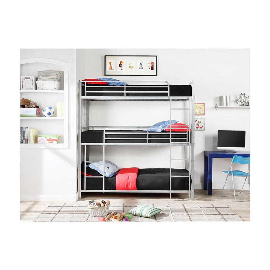 Vente-unique Letto a castello triplo 0 Metallo o + Materasso ELOUAN III  