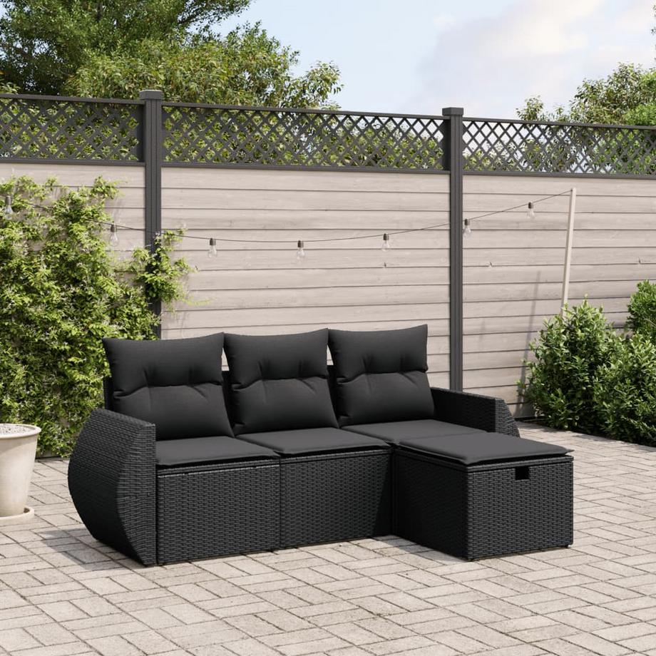 VidaXL set divano da giardino Polirattan  