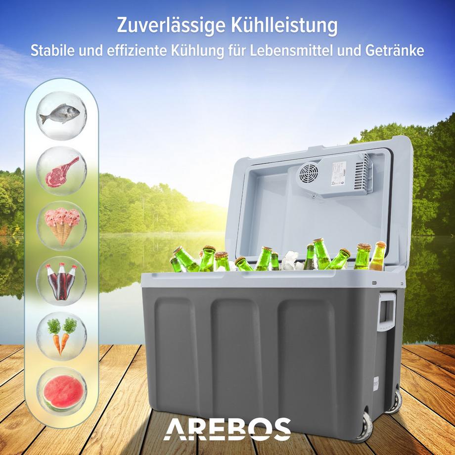 Arebos  Glacière de voiture 40L Glacière thermoélectrique 12V 230V Réfrigérateur 