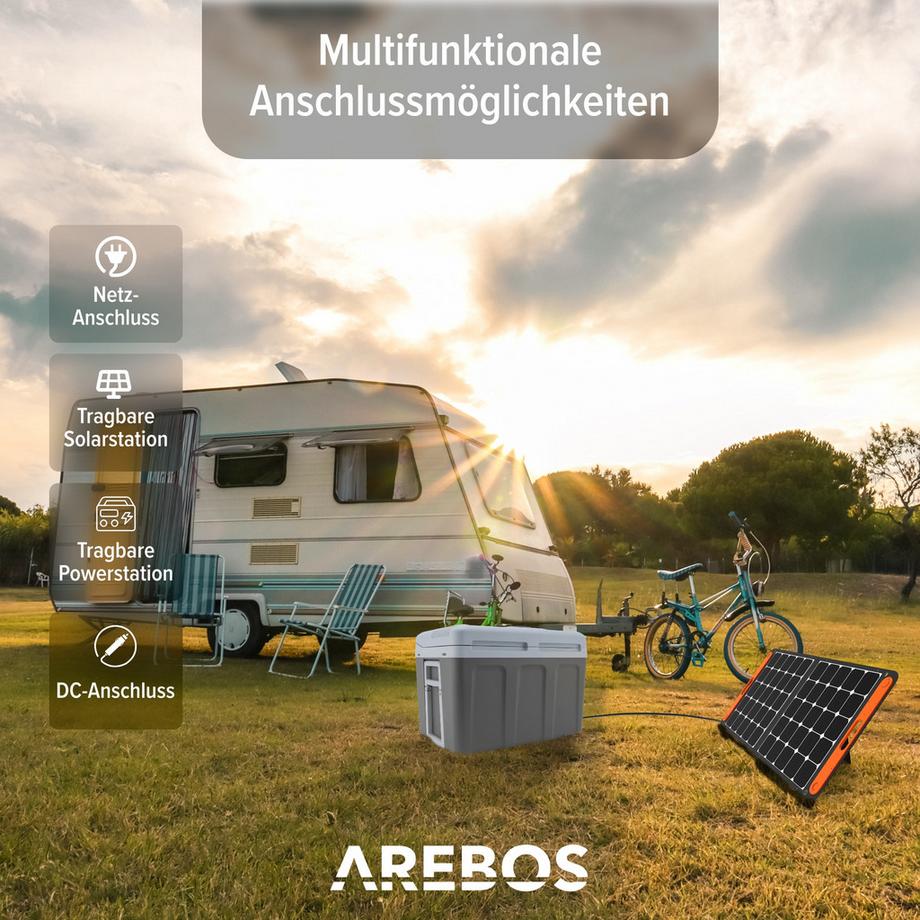 Arebos  Glacière de voiture 40L Glacière thermoélectrique 12V 230V Réfrigérateur 