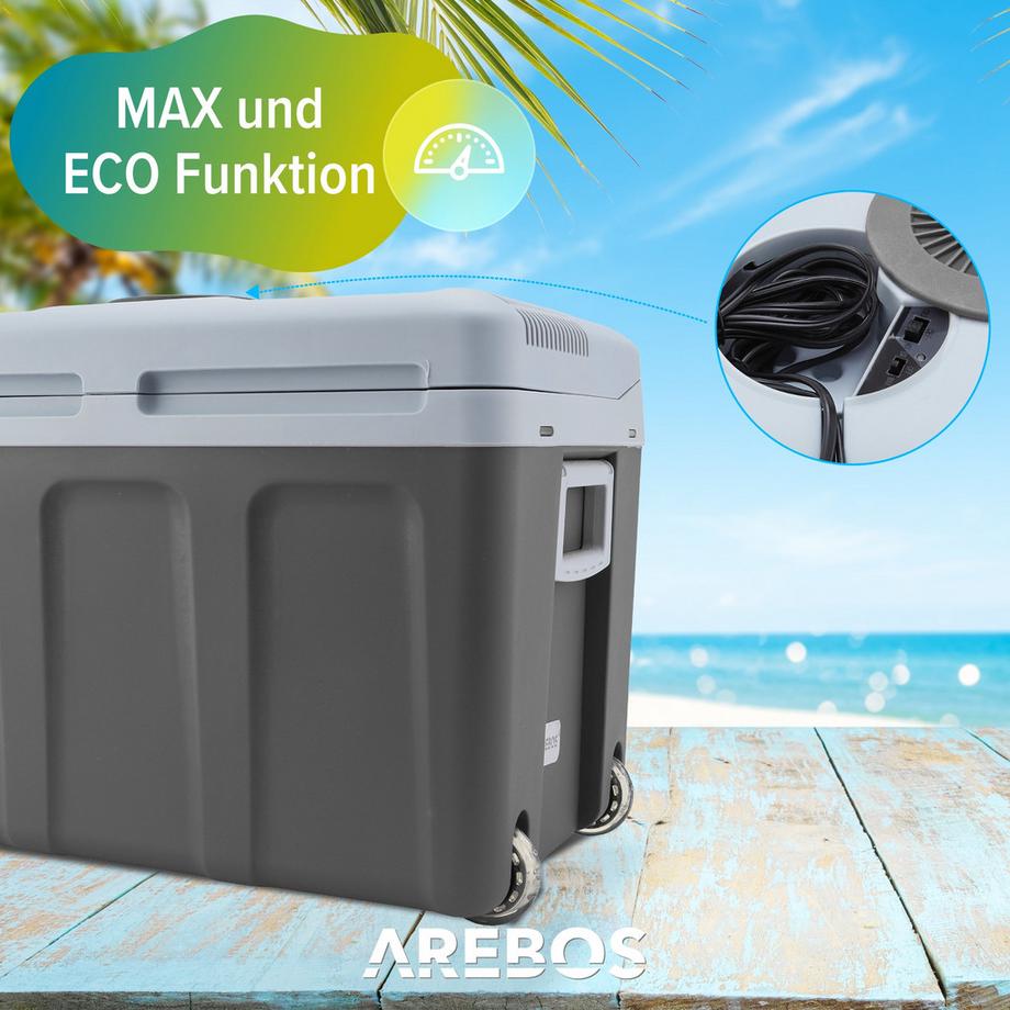 Arebos  Glacière de voiture 40L Glacière thermoélectrique 12V 230V Réfrigérateur 