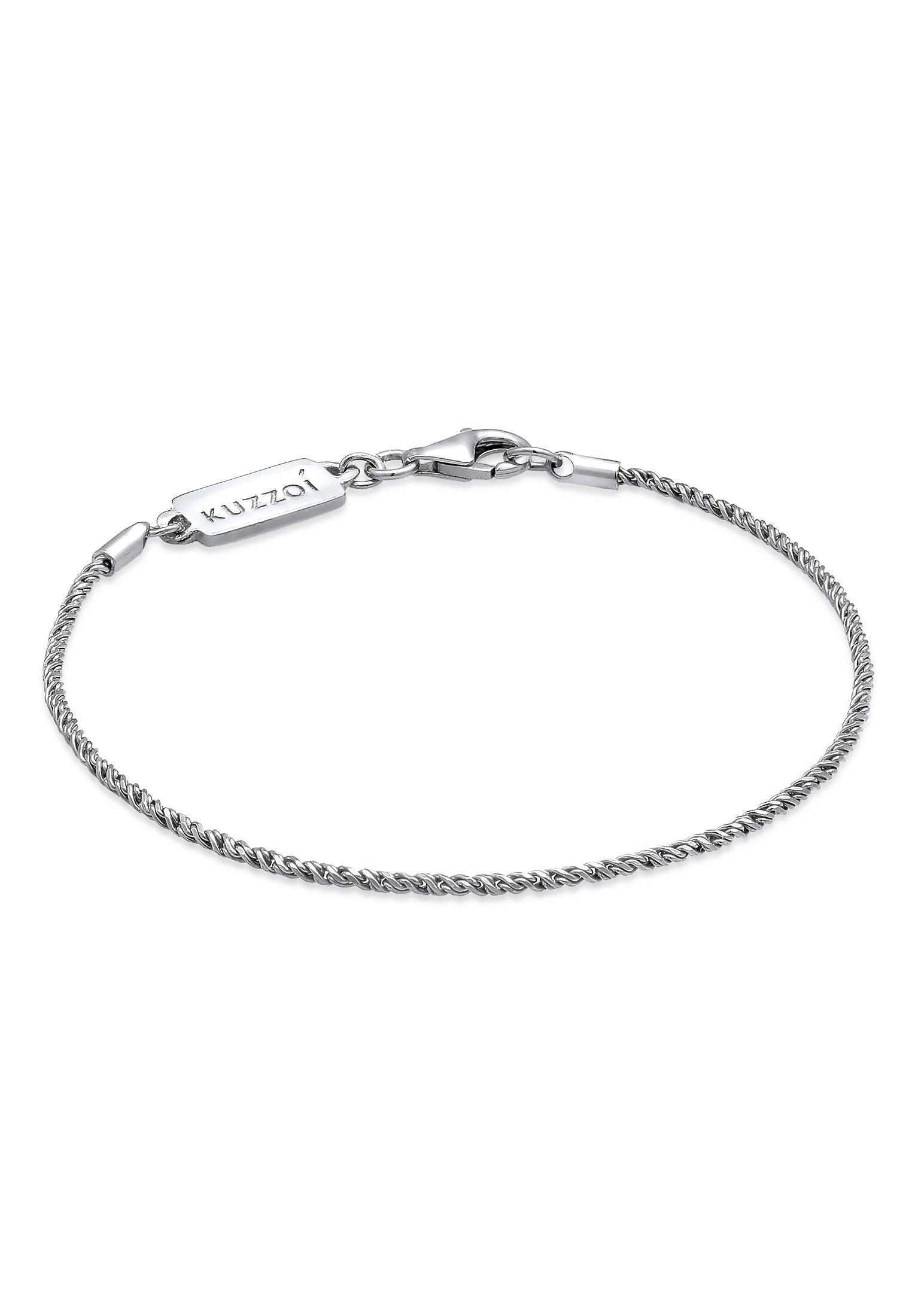 Image of Armband Basic Kordelkette Gedreht 925 Silber Damen Silber 23cm