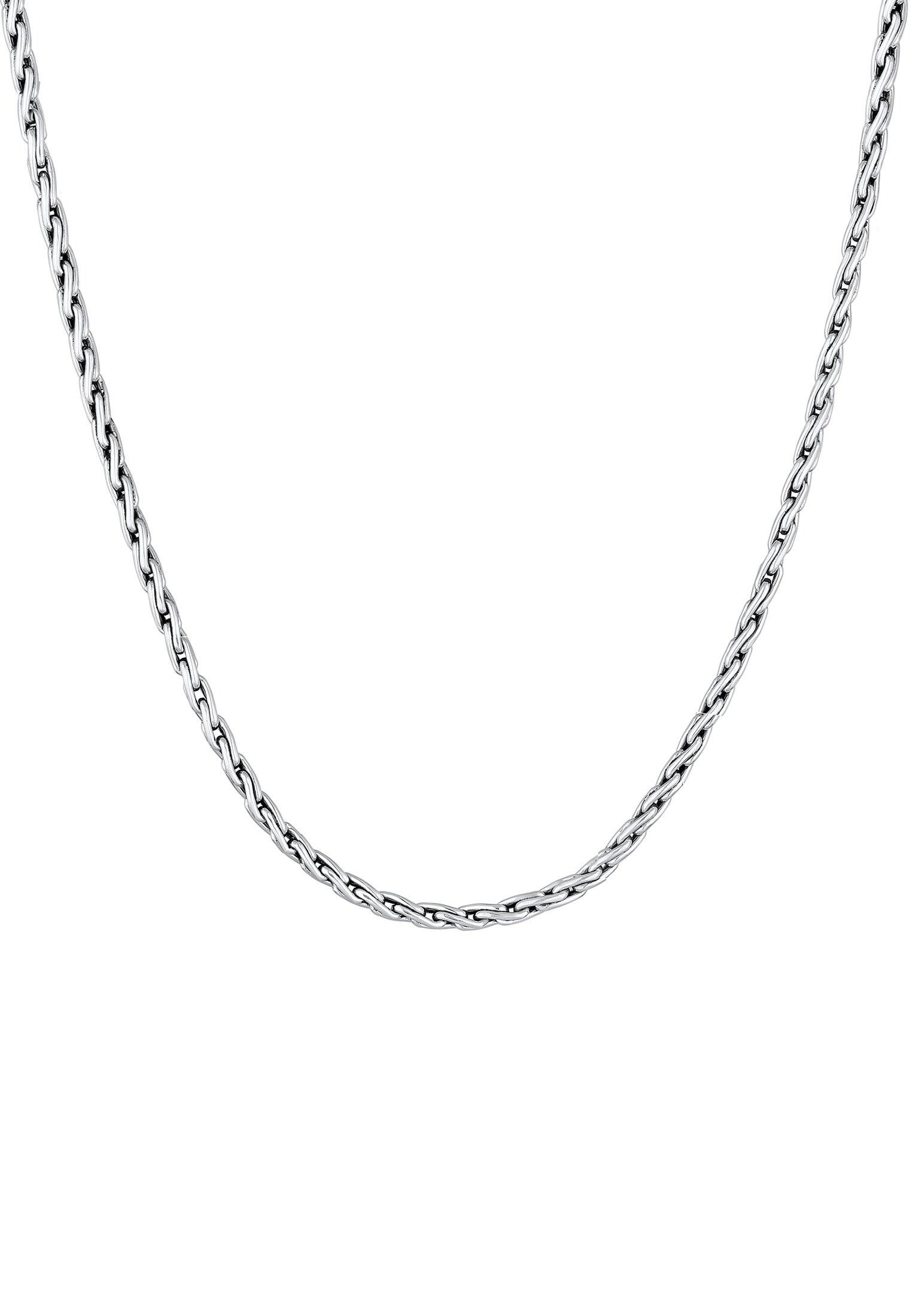 Kuzzoi  Collier Herren Zopfkette Oxidiert Massiv 925 Silber 