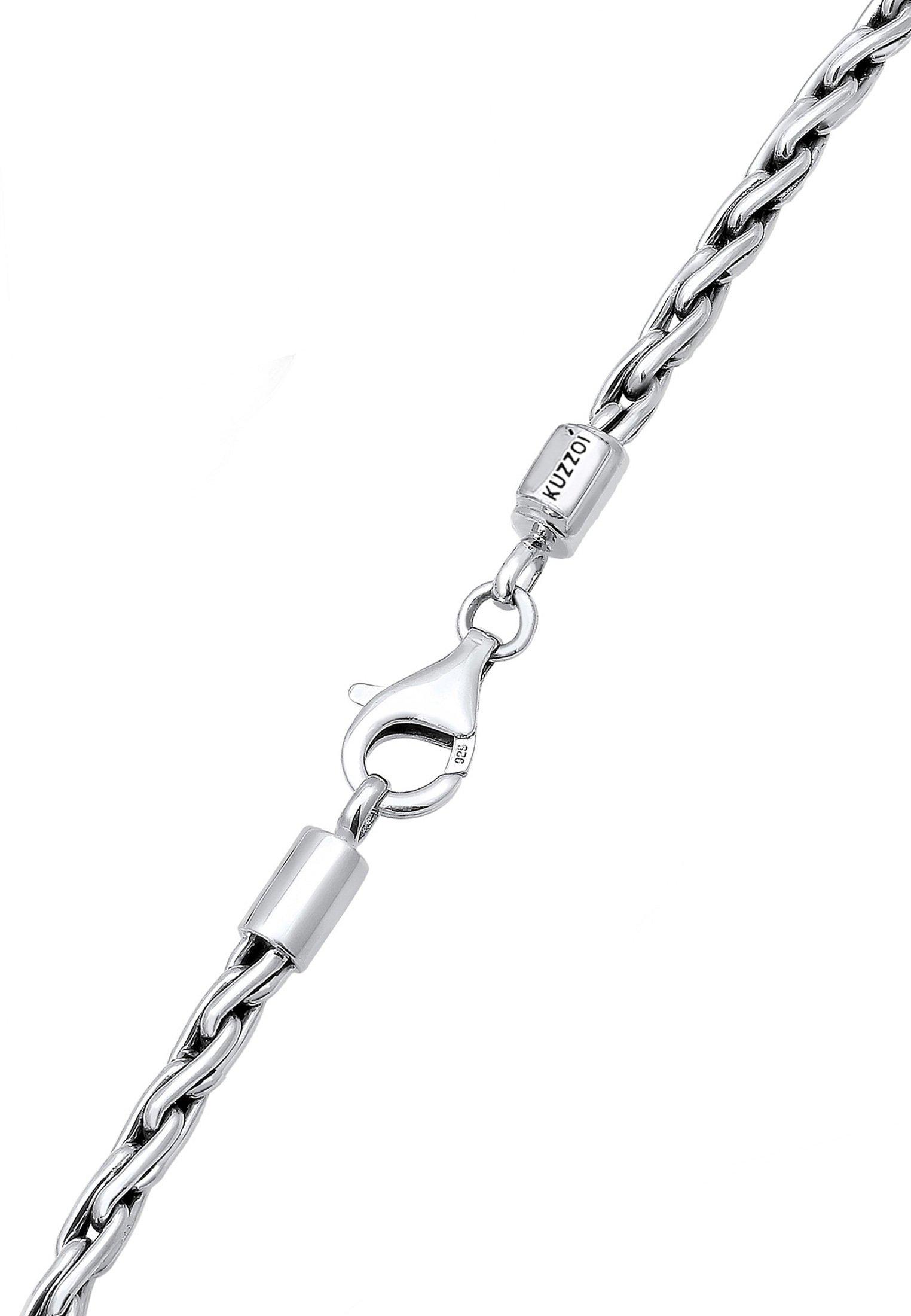 Kuzzoi  Collier Herren Zopfkette Oxidiert Massiv 925 Silber 