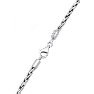 Kuzzoi  Collier Herren Zopfkette Oxidiert Massiv 925 Silber 