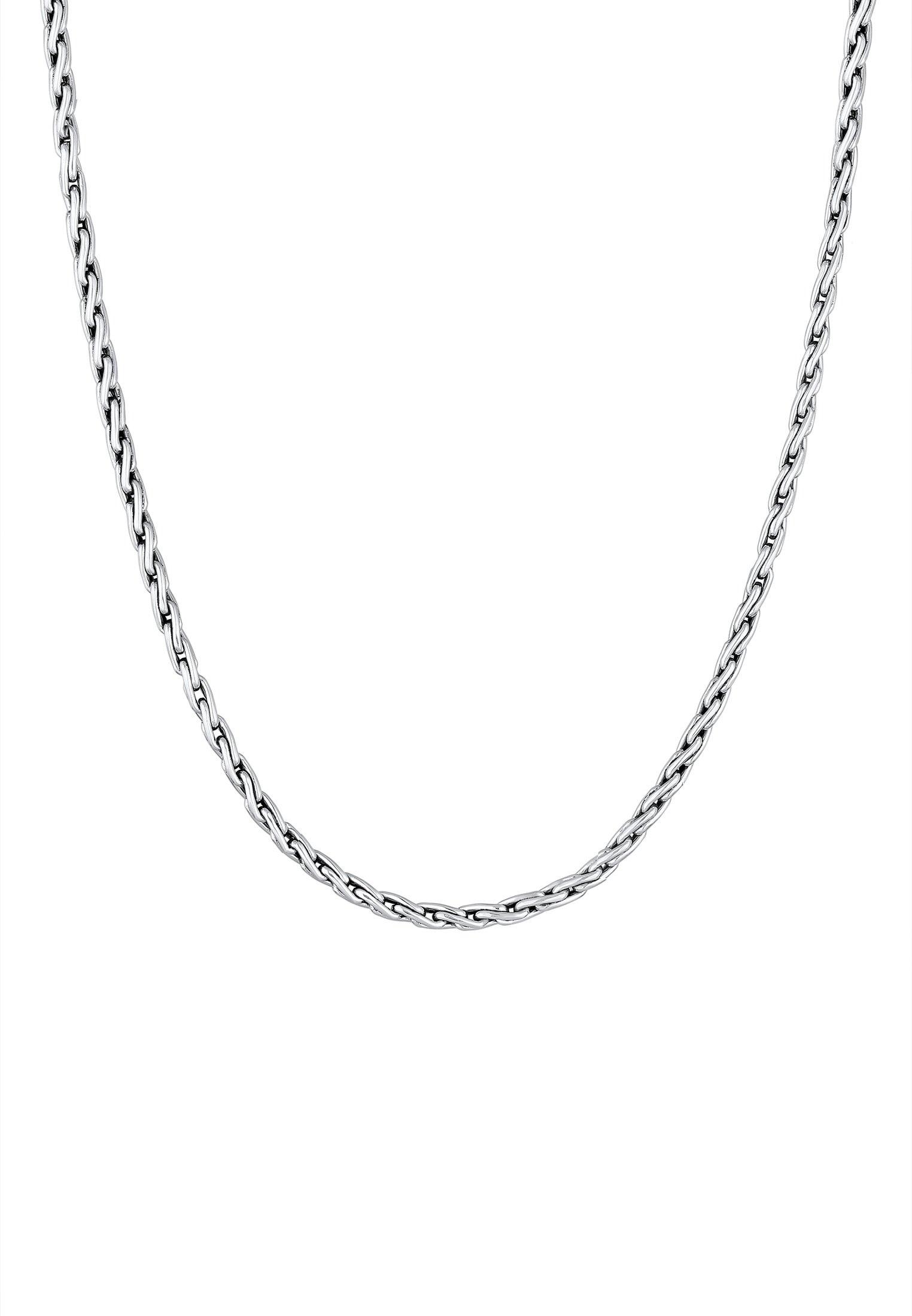 Kuzzoi  Collier Herren Zopfkette Oxidiert Massiv 925 Silber 