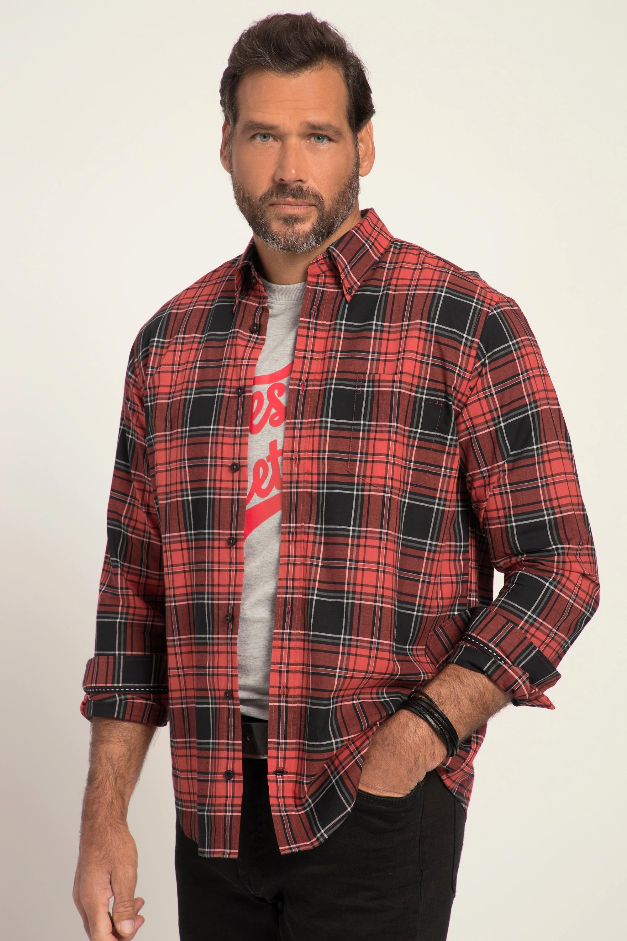 JP1880  Karohemd, Langarm, Buttondown-Kragen, Modern Fit 