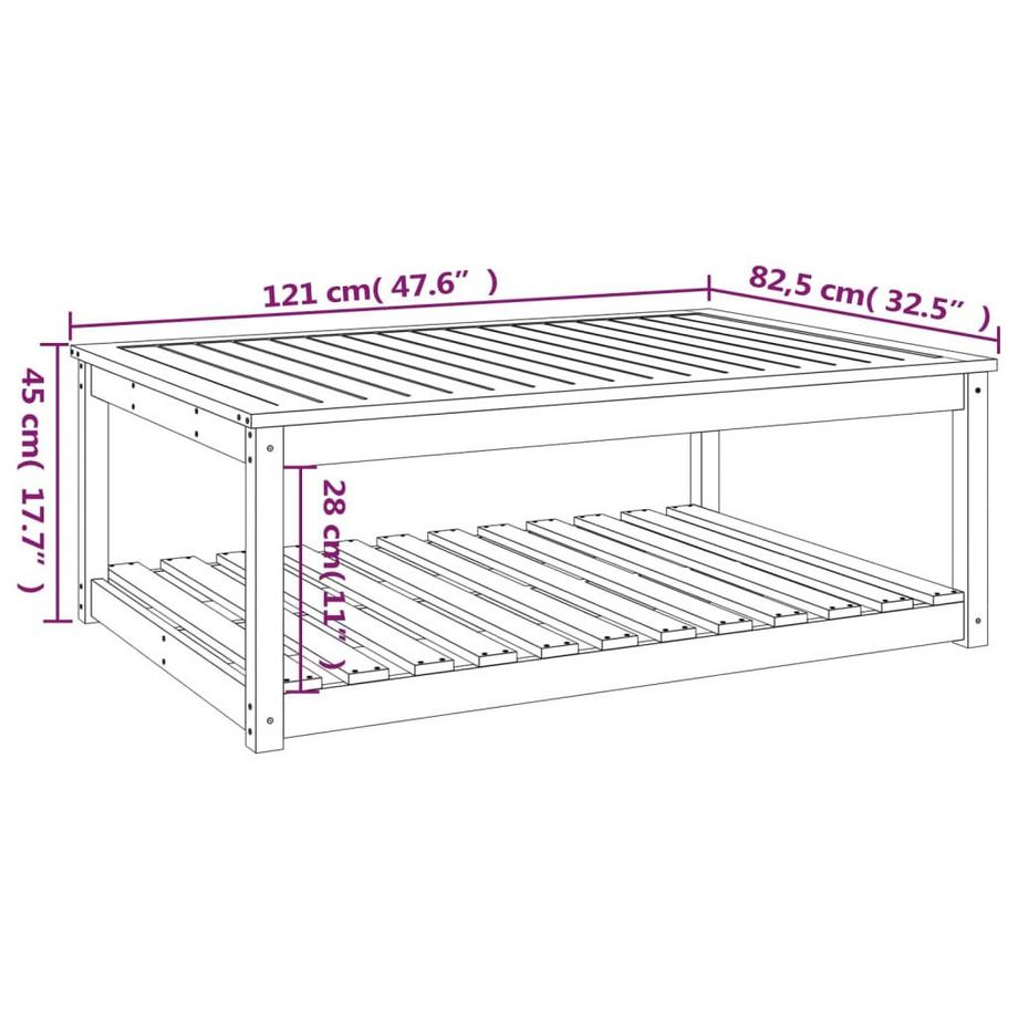 VidaXL Table de jardin bois de pin  