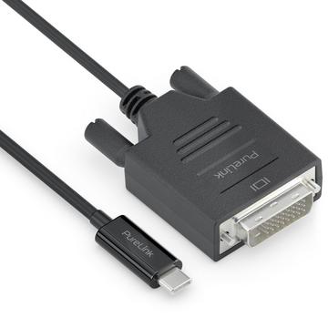 PureLink IS2211-010 câble vidéo et adaptateur 1 m USB Type-C DVI-D Noir