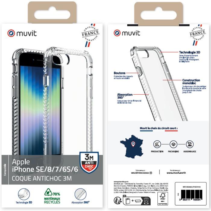 Muvit  Cover per iPhone SE/8/7/6S/6 rinforzata 