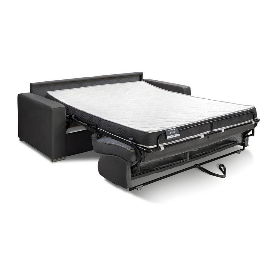 LINEA SOFA Canapé 4 places convertible express en tissu bleu - Couchage 160 cm - Matelas 14 cm avec mémoire de forme CALITO  