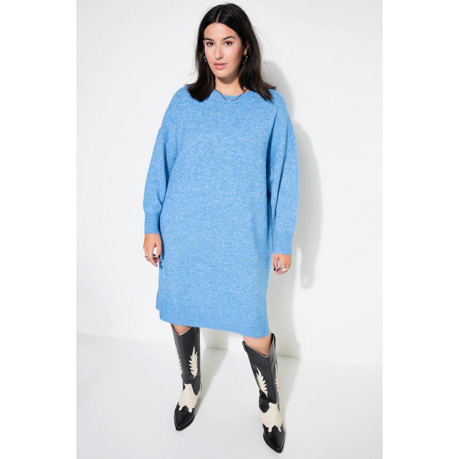 Studio Untold Oversized Midi Strickkleid Rundhals Langarm  