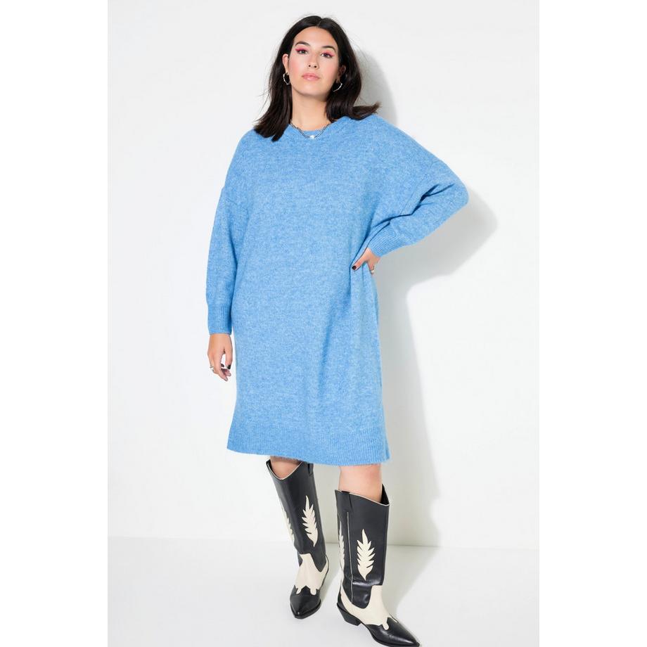 Studio Untold Oversized Midi Strickkleid Rundhals Langarm  