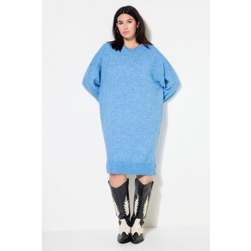 Abito midi di maglia con taglio oversize, scollo a girocollo e maniche lunghe