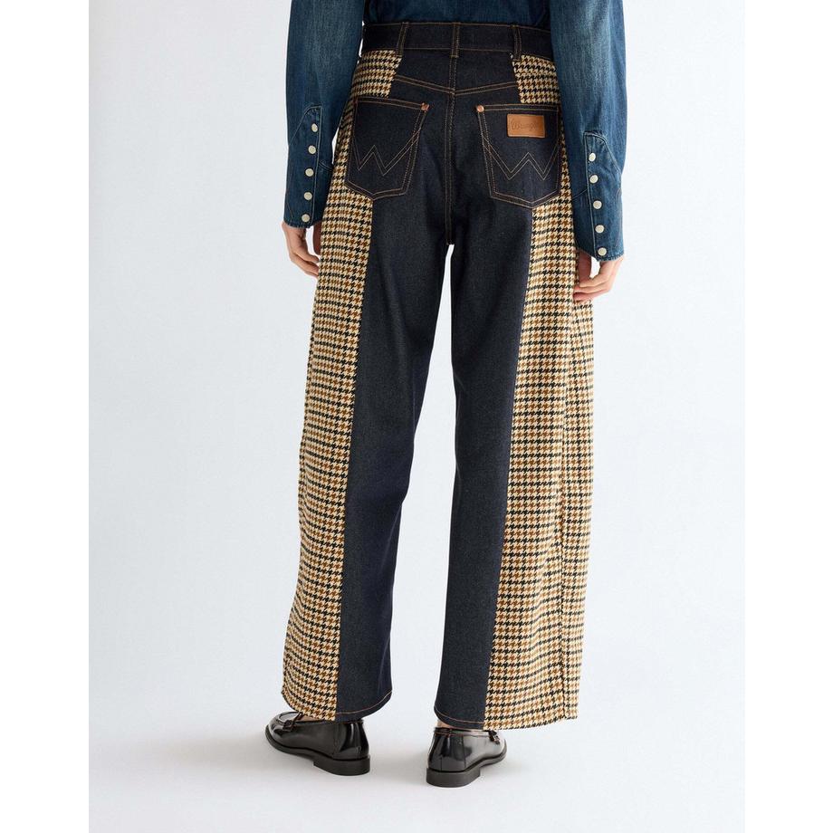 Wrangler Jean Cowboy avec Panneaux à Motif Pied-de-Poule  