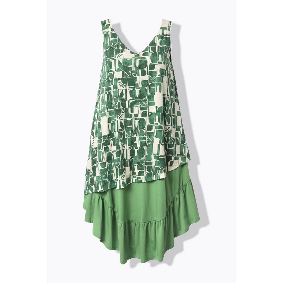 Ulla Popken Abito midi linea ad A senza maniche scollo a V  