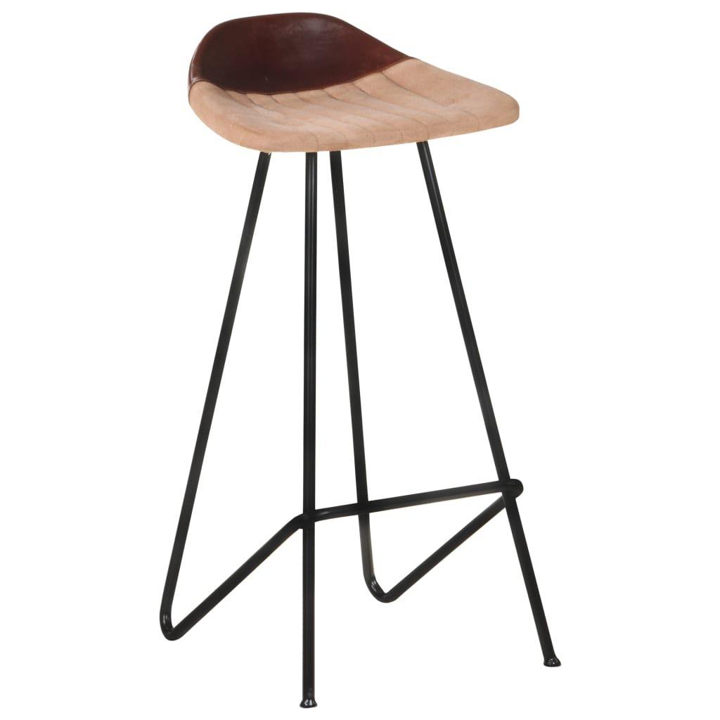 VidaXL Tabouret de bar cuir  