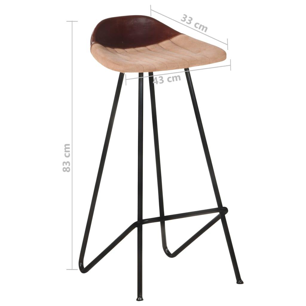 VidaXL Tabouret de bar cuir  