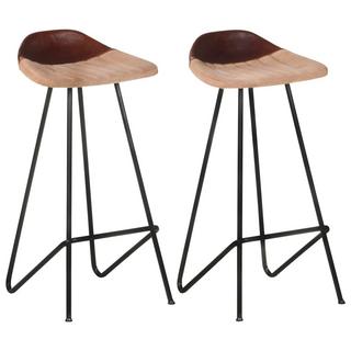 VidaXL Tabouret de bar cuir  