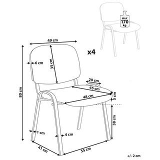 Beliani Set mit 4 Stühlen aus Polyester Klassisch CENTRALIA  
