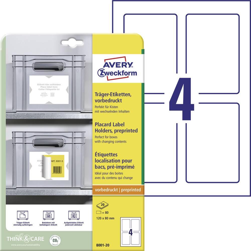 Avery-Zweckform Träger-Etiketten 120 x 80 mm, vorgedruckt, A4  