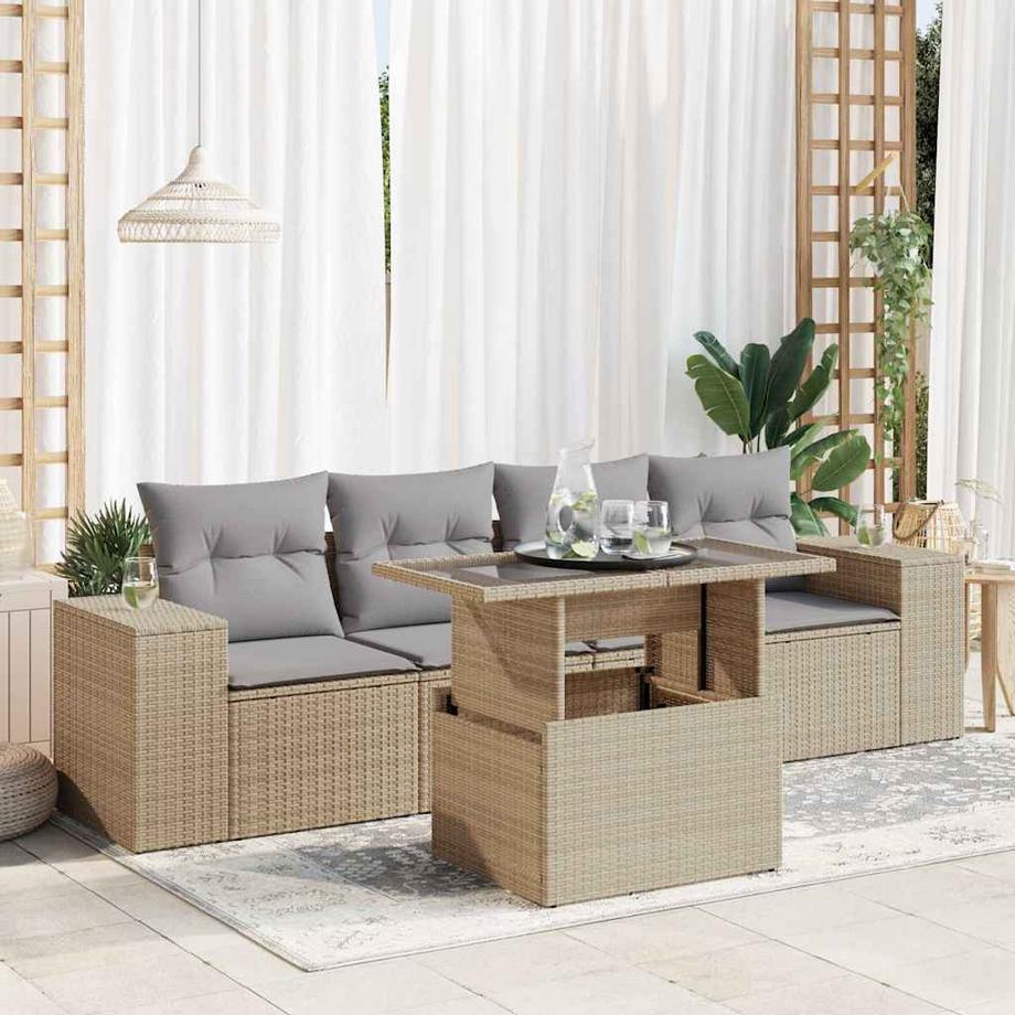VidaXL Ensemble de canapés de jardin rotin synthétique  