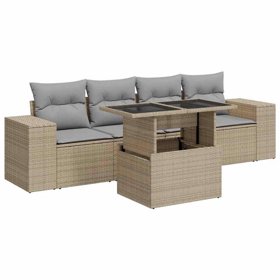 set di divani da giardino Polirattan