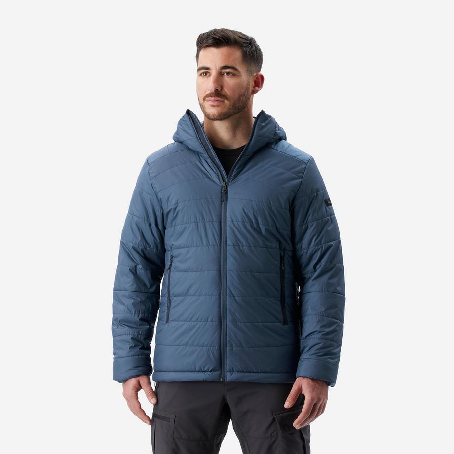 Piumino uomo trekking sintetico con cappuccio -5 °C