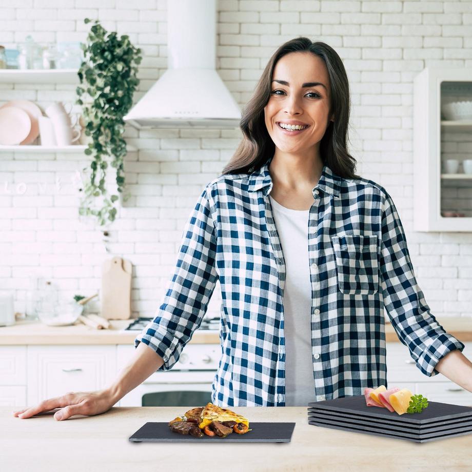 B2X  Rechteckige Schieferplatten 6er Set 