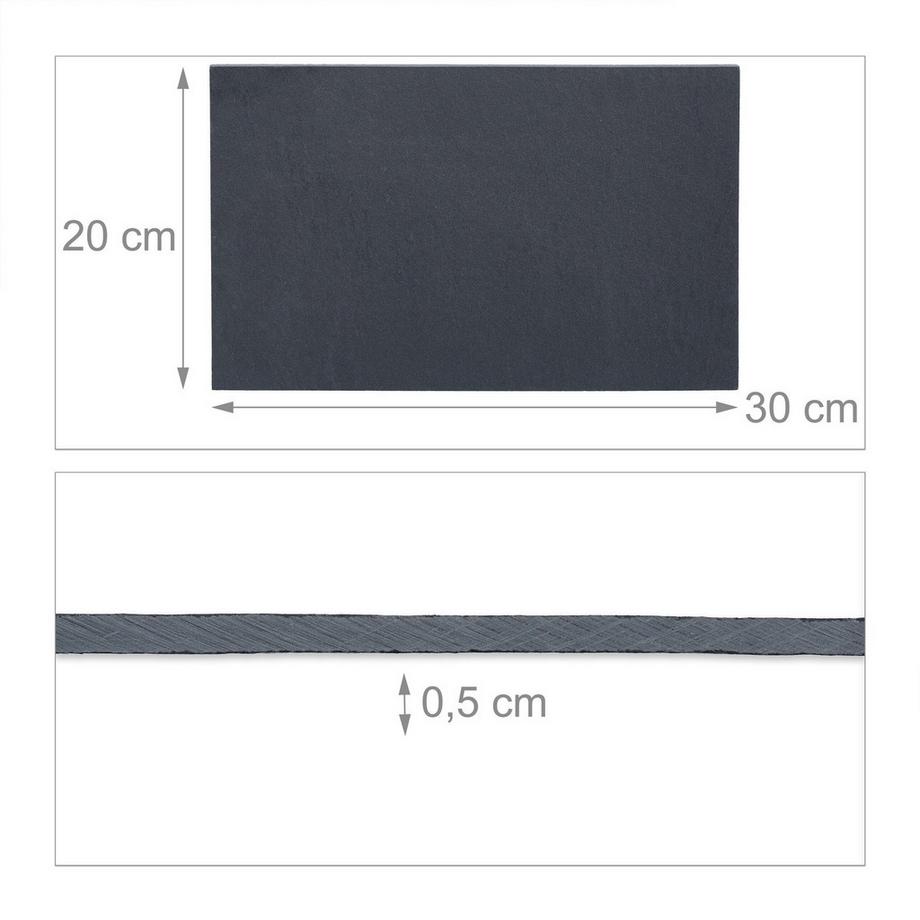 B2X  Rechteckige Schieferplatten 6er Set 