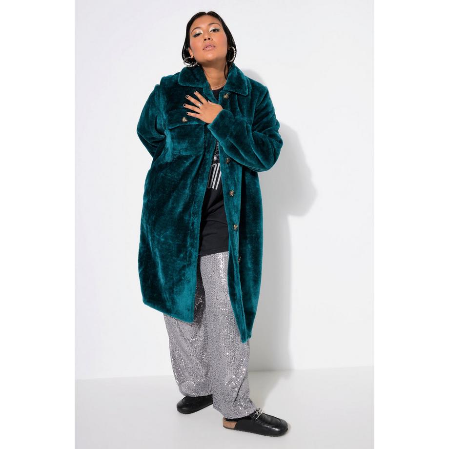 Studio Untold Cappotto Pelliccia Sintetica Collo Camicia Vestibilità Ampia  