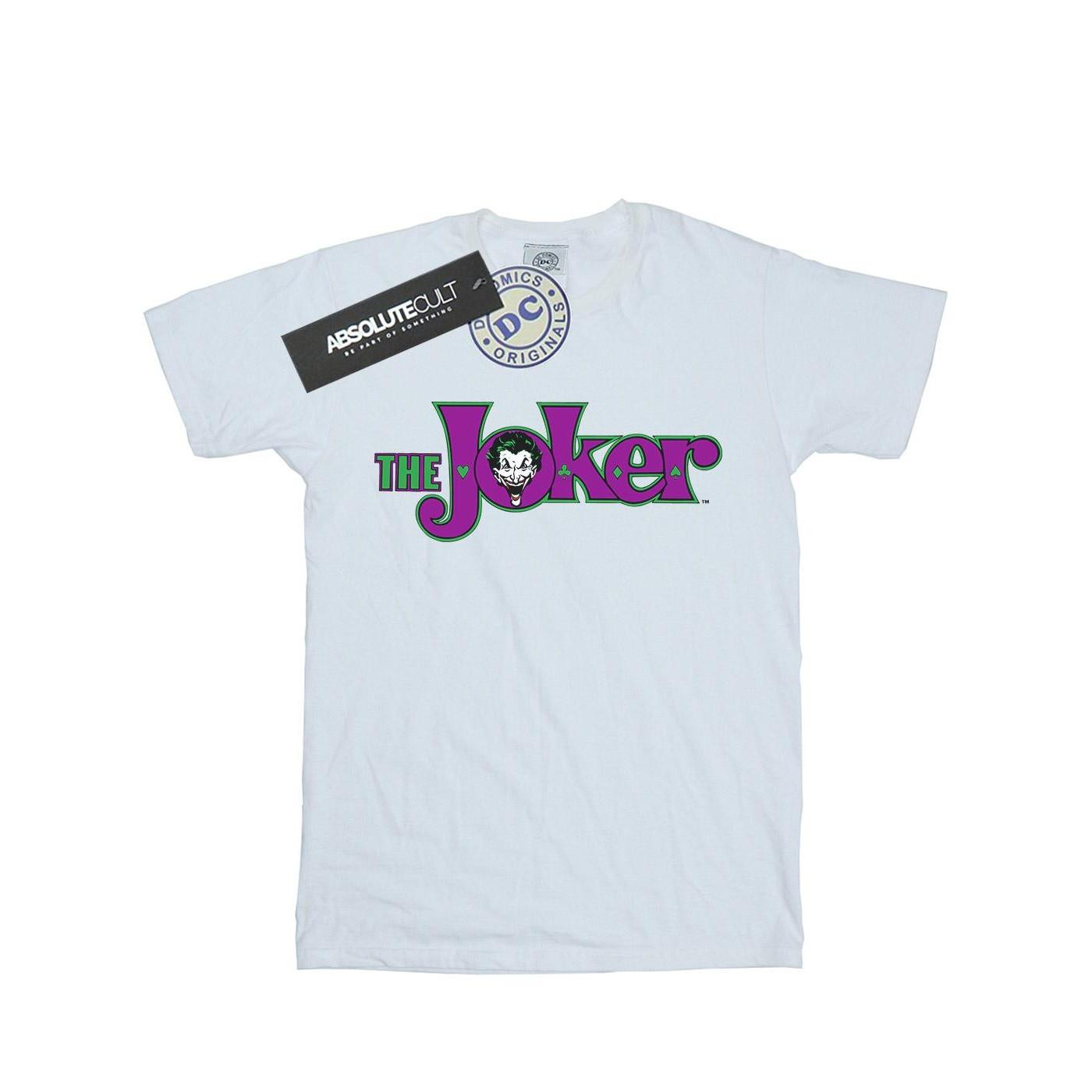 Image of The Joker Text Logo Tshirt Damen Weiss M