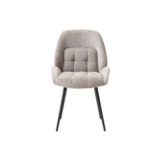 Maison Céphy Lot de 2 chaises en tissu texturé et métal - Taupe - LIONIZA de Maison Céphy  