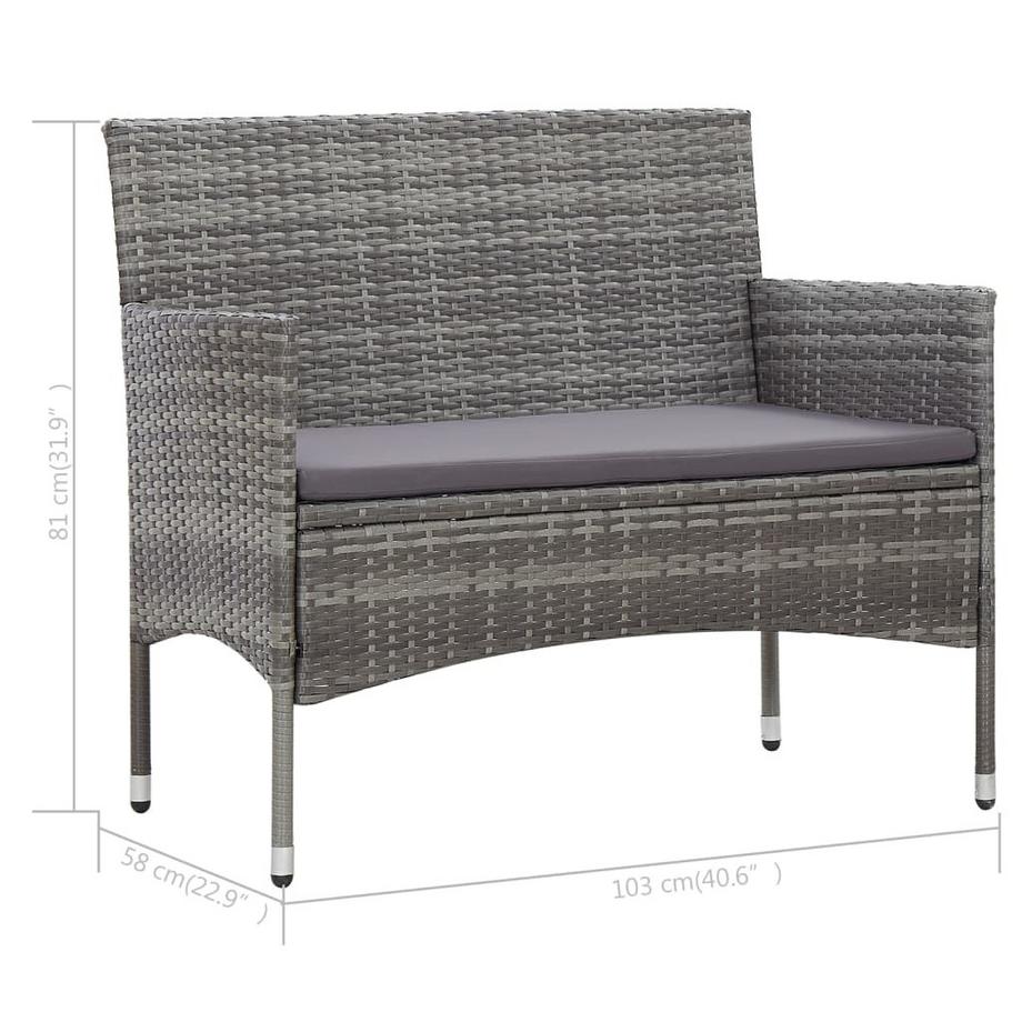 VidaXL Garten-sofagarnitur poly-rattan  