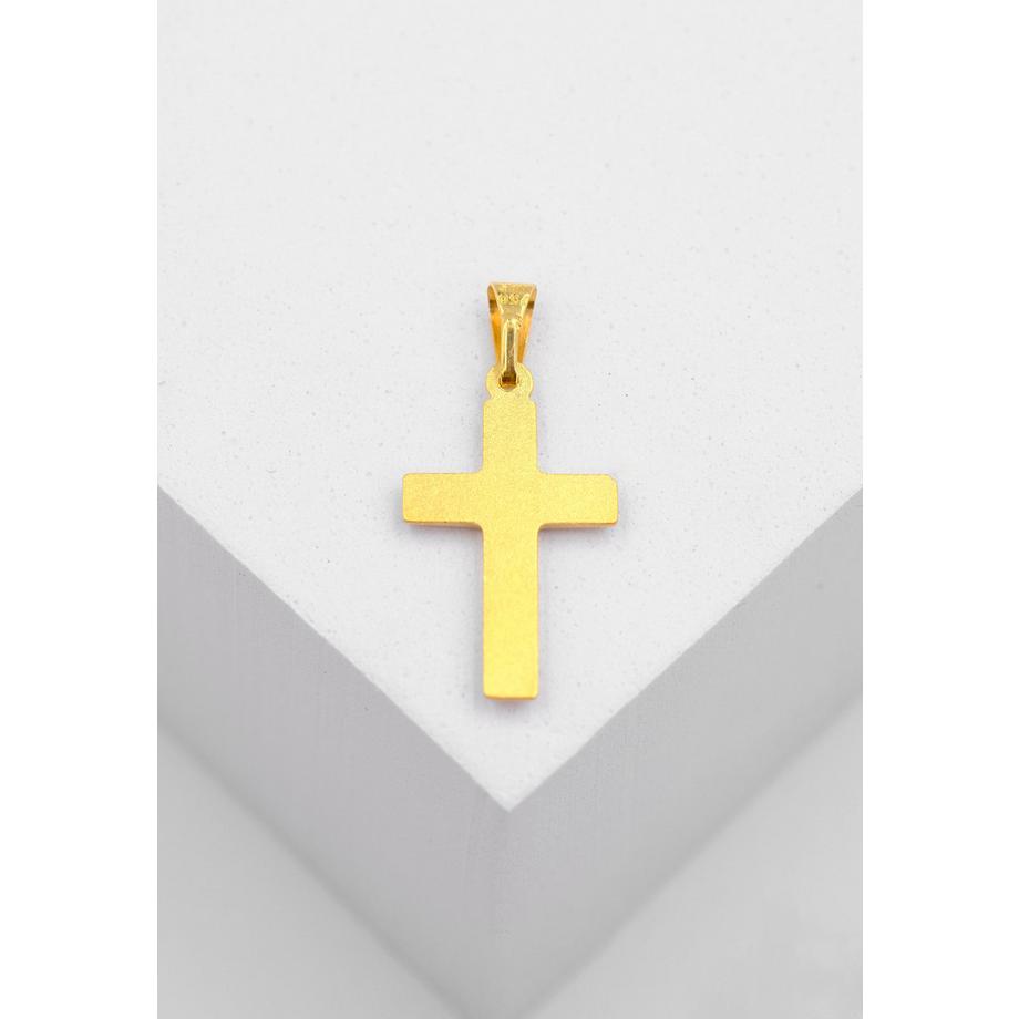 MUAU Schmuck  Anhänger Kreuz Gelbgold 750, 25x12mm 